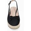 imageWomens Closed Toe Espadrilles Wedges Shoes Platform Slingback Mid Low Heel Canvas Bow Dress SandalsBlack