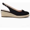 imageWomens Closed Toe Espadrilles Wedges Shoes Platform Slingback Mid Low Heel Canvas Bow Dress SandalsBlack
