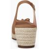 imageWomens Closed Toe Espadrilles Wedges Shoes Platform Slingback Mid Low Heel Canvas Bow Dress SandalsCoffee
