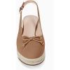 imageWomens Closed Toe Espadrilles Wedges Shoes Platform Slingback Mid Low Heel Canvas Bow Dress SandalsCoffee