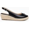 imageWomens Closed Toe Espadrilles Wedges Shoes Platform Slingback Mid Low Heel Canvas Bow Dress SandalsCool Black
