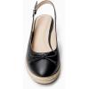 imageWomens Closed Toe Espadrilles Wedges Shoes Platform Slingback Mid Low Heel Canvas Bow Dress SandalsCool Black