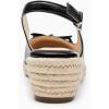 imageWomens Closed Toe Espadrilles Wedges Shoes Platform Slingback Mid Low Heel Canvas Bow Dress SandalsCool Black