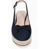 imageWomens Closed Toe Espadrilles Wedges Shoes Platform Slingback Mid Low Heel Canvas Bow Dress SandalsNavy