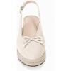 imageWomens Closed Toe Espadrilles Wedges Shoes Platform Slingback Mid Low Heel Canvas Bow Dress SandalsNude