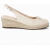imageWomens Closed Toe Espadrilles Wedges Shoes Platform Slingback Mid Low Heel Canvas Bow Dress SandalsNude