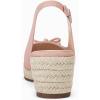 imageWomens Closed Toe Espadrilles Wedges Shoes Platform Slingback Mid Low Heel Canvas Bow Dress SandalsPink