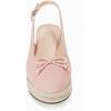 imageWomens Closed Toe Espadrilles Wedges Shoes Platform Slingback Mid Low Heel Canvas Bow Dress SandalsPink