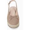 imageWomens Closed Toe Espadrilles Wedges Shoes Platform Slingback Mid Low Heel Canvas Bow Dress SandalsTaupe
