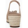 imageWomens Closed Toe Espadrilles Wedges Shoes Platform Slingback Mid Low Heel Canvas Bow Dress SandalsTaupe