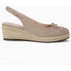imageWomens Closed Toe Espadrilles Wedges Shoes Platform Slingback Mid Low Heel Canvas Bow Dress SandalsTaupe