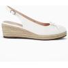 imageWomens Closed Toe Espadrilles Wedges Shoes Platform Slingback Mid Low Heel Canvas Bow Dress SandalsWhite
