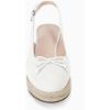imageWomens Closed Toe Espadrilles Wedges Shoes Platform Slingback Mid Low Heel Canvas Bow Dress SandalsWhite