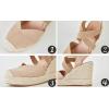 imageWomens Wedge Espadrille Sandals Platform Criss Cross Elastic Strap Slingback Summer Cap Toe ShoesPinkorange