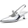 imageCoutgo Slingback Kitten Heels for Womens 2024 Pumps Party Dress ShoesSilver