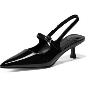 imageCoutgo Slingback Kitten Heels for Womens 2024 Pumps Party Dress ShoesBlack