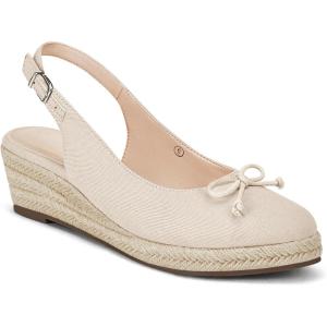 imageWomens Closed Toe Espadrilles Wedges Shoes Platform Slingback Mid Low Heel Canvas Bow Dress SandalsBeige
