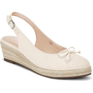 imageWomens Closed Toe Espadrilles Wedges Shoes Platform Slingback Mid Low Heel Canvas Bow Dress SandalsNude