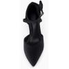 imageCoutgo Womens Low Kitten Heel Bow Heels Dress Shoes Closed Pointed Toe Ankle Strap Elegant Wedding Party PumpsBlack