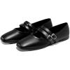 imageCoutgo Womens Mary Jane Flats Shoes Dressy Comfortable Square Toe Double Strap Soft Work Slip on Ballet FlatBlack