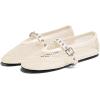 imageCoutgo Womens Mesh Mary Jane Flats Ballet Fishnet Ballerina Flats Buckle Strap Comfortable Causal Dress ShoesApricot