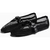 imageCoutgo Womens Mesh Mary Jane Flats Ballet Fishnet Ballerina Flats Buckle Strap Comfortable Causal Dress ShoesBlack