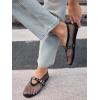 imageCoutgo Womens Mesh Mary Jane Flats Ballet Fishnet Ballerina Flats Buckle Strap Comfortable Causal Dress ShoesBlack
