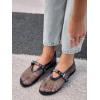 imageCoutgo Womens Mesh Mary Jane Flats Ballet Fishnet Ballerina Flats Buckle Strap Comfortable Causal Dress ShoesBlack