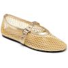 imageCoutgo Womens Mesh Mary Jane Flats Ballet Fishnet Ballerina Flats Buckle Strap Comfortable Causal Dress ShoesGold