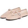 imageCoutgo Womens Mesh Mary Jane Flats Ballet Fishnet Ballerina Flats Buckle Strap Comfortable Causal Dress ShoesNude