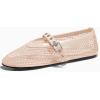 imageCoutgo Womens Mesh Mary Jane Flats Ballet Fishnet Ballerina Flats Buckle Strap Comfortable Causal Dress ShoesNude