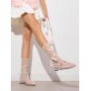 imageCoutgo Womens Mesh Mary Jane Flats Ballet Fishnet Ballerina Flats Buckle Strap Comfortable Causal Dress ShoesPink
