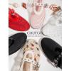 imageCoutgo Womens Mesh Mary Jane Flats Ballet Fishnet Ballerina Flats Buckle Strap Comfortable Causal Dress ShoesWhite