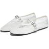 imageCoutgo Womens Mesh Mary Jane Flats Ballet Fishnet Ballerina Flats Buckle Strap Comfortable Causal Dress ShoesWhite