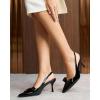 imageCoutgo Womens Slingback Kitten Heels Bow Closed Pointed Toe Pumps Slip on Office Work Dress ShoesBlack