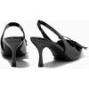 imageCoutgo Womens Slingback Kitten Heels Bow Closed Pointed Toe Pumps Slip on Office Work Dress ShoesBlack