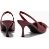imageCoutgo Womens Slingback Kitten Heels Bow Closed Pointed Toe Pumps Slip on Office Work Dress ShoesBurgundy
