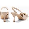 imageCoutgo Womens Slingback Kitten Heels Bow Closed Pointed Toe Pumps Slip on Office Work Dress ShoesNude
