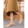 imageCoutgo Womens Slingback Kitten Heels Low Heel Closed Pointed Toe Pumps Buckle Strap Heeled Sandals ShoesKhaki