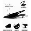 imageCoutgo Womens Slingback Kitten Low Heels Dress Shoes Closed Pointed Toe Bow Tie Slip on Office Work PumpsBlack