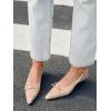 imageCoutgo Womens Slingback Kitten Low Heels Dress Shoes Closed Pointed Toe Bow Tie Slip on Office Work PumpsKhaki