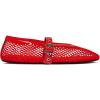 imageCoutgo Womens Mesh Mary Jane Flats Ballet Fishnet Ballerina Flats Buckle Strap Comfortable Causal Dress ShoesRed