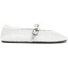 imageCoutgo Womens Mesh Mary Jane Flats Ballet Fishnet Ballerina Flats Buckle Strap Comfortable Causal Dress ShoesWhite