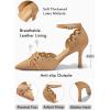 imageCoutgo Womens High Heels Bow Tie Closed Pointed Toe Stiletto Ankle Strap Studded Suede Dress ShoesKhaki