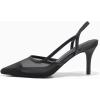 imageCoutgo Womens Mesh Slingback Heels Pointed Toe High Heels Pumps Slip On Party Dress ShoesBlack