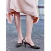 imageCoutgo Womens Mesh Slingback Heels Pointed Toe High Heels Pumps Slip On Party Dress ShoesBlack