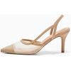 imageCoutgo Womens Mesh Slingback Heels Pointed Toe High Heels Pumps Slip On Party Dress ShoesNude