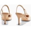 imageCoutgo Womens Mesh Slingback Heels Pointed Toe High Heels Pumps Slip On Party Dress ShoesNude