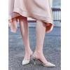 imageCoutgo Womens Mesh Slingback Heels Pointed Toe High Heels Pumps Slip On Party Dress ShoesSilver