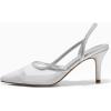 imageCoutgo Womens Mesh Slingback Heels Pointed Toe High Heels Pumps Slip On Party Dress ShoesSilver